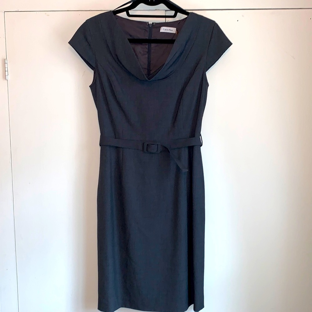 Calvin Klein Grey Career Work Dress. EUC